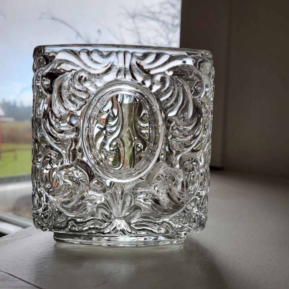 Vintage Avon Clear Glass Candle Holder